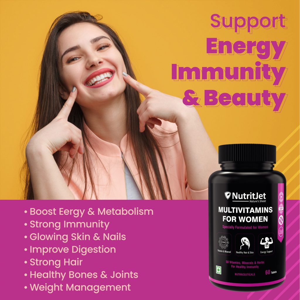 NutritJet Multivitamin For Women With Probiotics Supplement With 50 ...